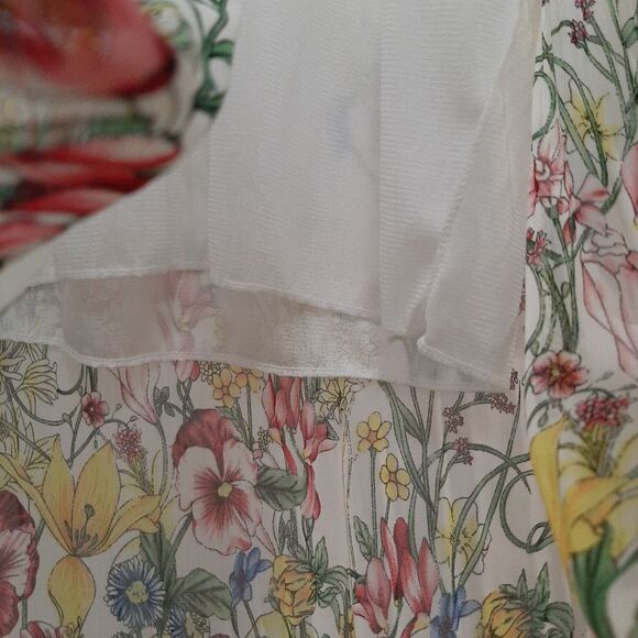 Face face Floral Boho Grandma Core Lighweight Long Lined Blouse Small - Picture 4 of 7